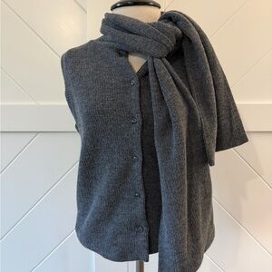 NWT Zara knit vest with attached scarf